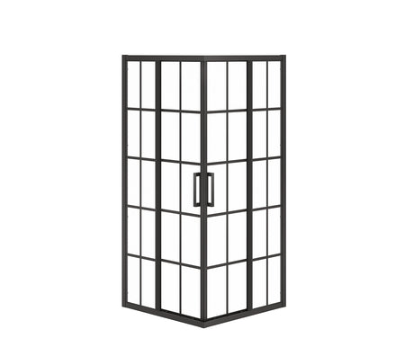 MAAX 137447-977-340-000 Radia Square 32 x 32 x 71 ½ in. 6 mm Sliding Shower Door for Corner Installation with French glass in Matte Black