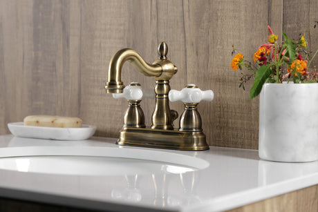 Kingston Brass KB1603PX Heritage 4 in. Centerset Bathroom Faucet, Antique Brass