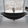 5" x 5" Black Matte Square Stainless Steel Shower Drain with Groove Holes