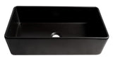 Black Matte Smooth Apron 36" x 18" Single Bowl Fireclay Farm Sink