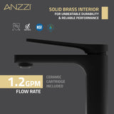 ANZZI L-AZ900MB-BN Single Handle Single Hole Bathroom Faucet With Pop-up Drain in Matte Black & Brushed Nickel