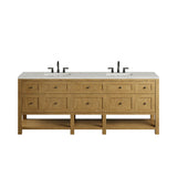 Breckenridge 84" Double Vanity, Light Natural Oak w/ 3 CM Eternal Jasmine Pearl Top