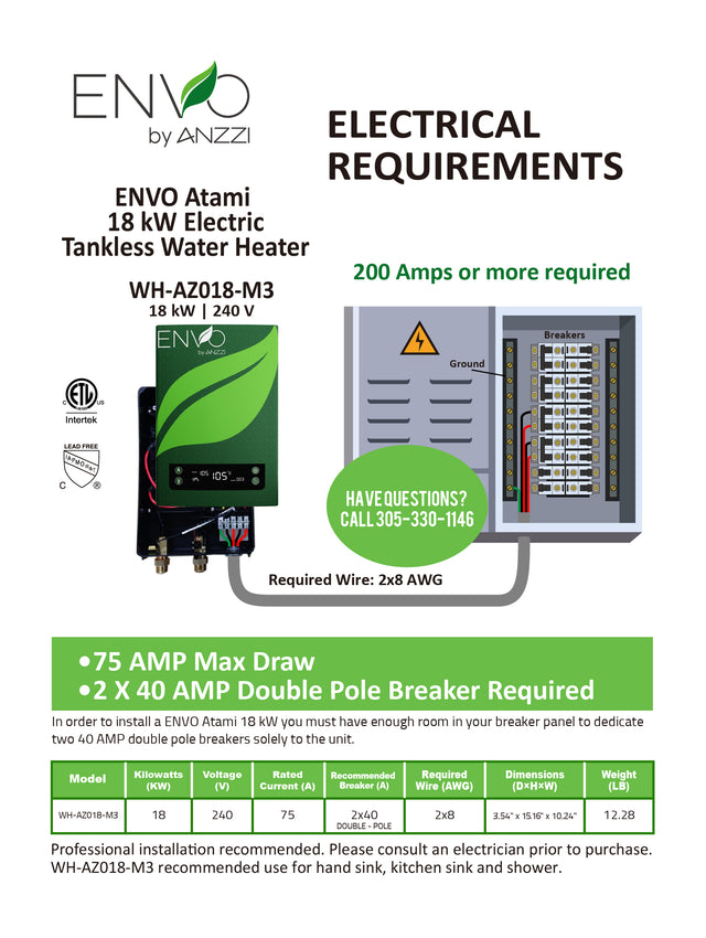 ENVO Atami Two-Pack 18 kW Tankless Electric Water Heater