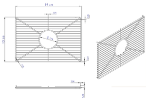 Stainless steel kitchen sink grid for AB2418SB, AB2418ARCH, AB2418UM