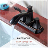 ANZZI L-AZ014ORB Vista Series 4 in. Centerset 2-Handle Mid-Arc Bathroom Faucet in Oil Rubbed Bronze