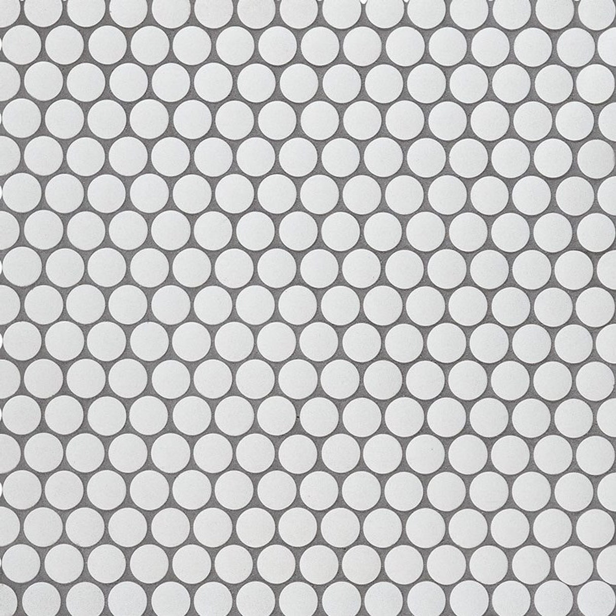 Penny round bianco 11.5X11.63 matte porcelain mesh mounted mosaic tile SMOT-PT-PENRD-BIAM product shot multiple tiles angle view