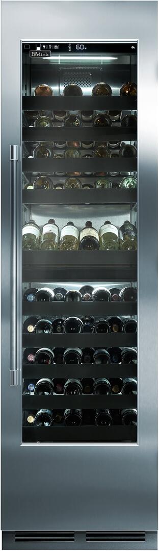 Perlick 24" Built-In Single Zone Wine Cooler Set with Door Panel in Stainless Steel with Glass Door, Toe Kick, and Pro Handle