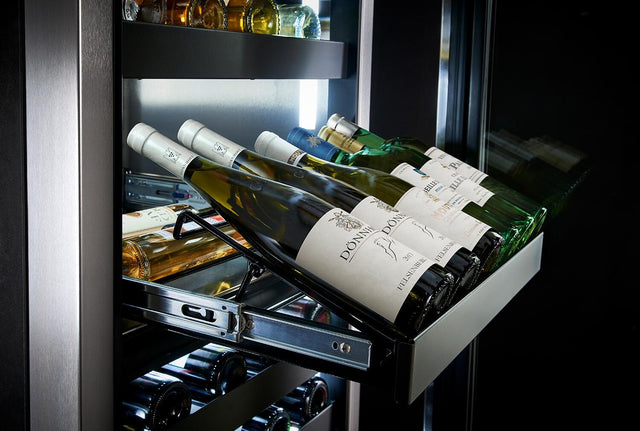 Perlick 24-Inch Built-In Single Zone Wine Cooler with 94 Bottle Capacity, Panel Ready, with Glass Window Opening, Star-K Certification (CR24W-1-4L & CR24W-1-4R)