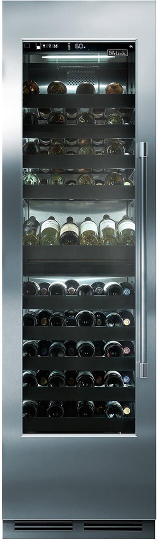 Perlick 24-Inch Built-In Single Zone Wine Cooler with 94 Bottle Capacity, Panel Ready, with Glass Window Opening, Star-K Certification (CR24W-1-4L & CR24W-1-4R)