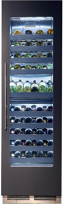 Perlick 24" Built-In Single Zone Wine Cooler Set with Door Panel in Stainless Steel with Glass Door, Toe Kick, and Pro Handle