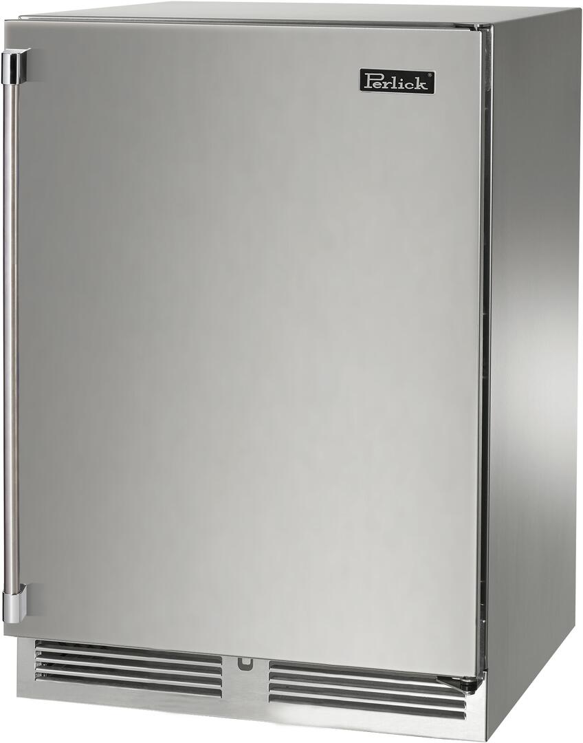 Perlick 24-Inch Built-In Upright Counter Depth Compact Freezer with 5.2 cu. ft. Capacity in Stainless Steel (HP24FS31R)