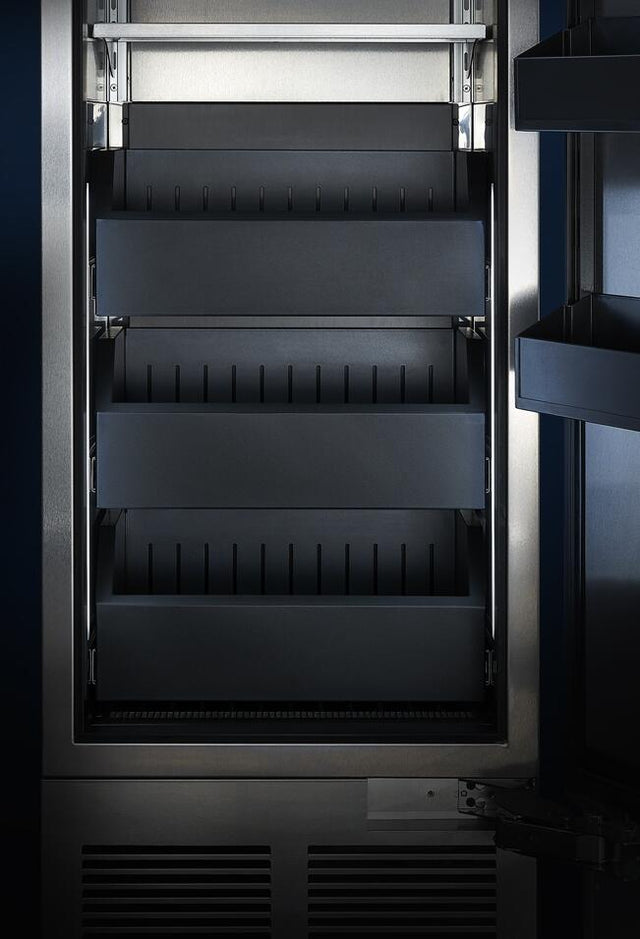 Perlick 24-Inch Built-In Upright Counter Depth Freezer Set with Door Panel in Stainless Steel, Toe Kick, and Pro Handle
