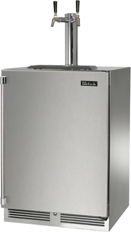 Perlick 24" Signature Series Indoor Beer Dispenser with 5.2 cu. ft. Capacity in Stainless Steel (HP24TS-4-1L-2 & HP24TS-4-1R-2) Beer Dispensers Perlick No Right 
