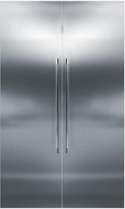 Perlick 48-Inch Side-by-Side Column Refrigerator Set with Door Panel in Stainless Steel, Toe Kick, and Pro Handle