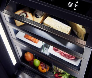 Perlick 54" Side-by-Side Column Refrigerator & Freezer Set with Door Panel in Stainless Steel, Toe Kick, and Pro Handle