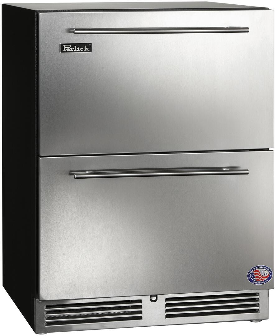 Perlick ADA Compliant Series 24-Inch Built-In Drawer Counter Depth Compact Freezer with 4.8 cu. ft. Capacity in Stainless Steel (HA24FB-4-5)