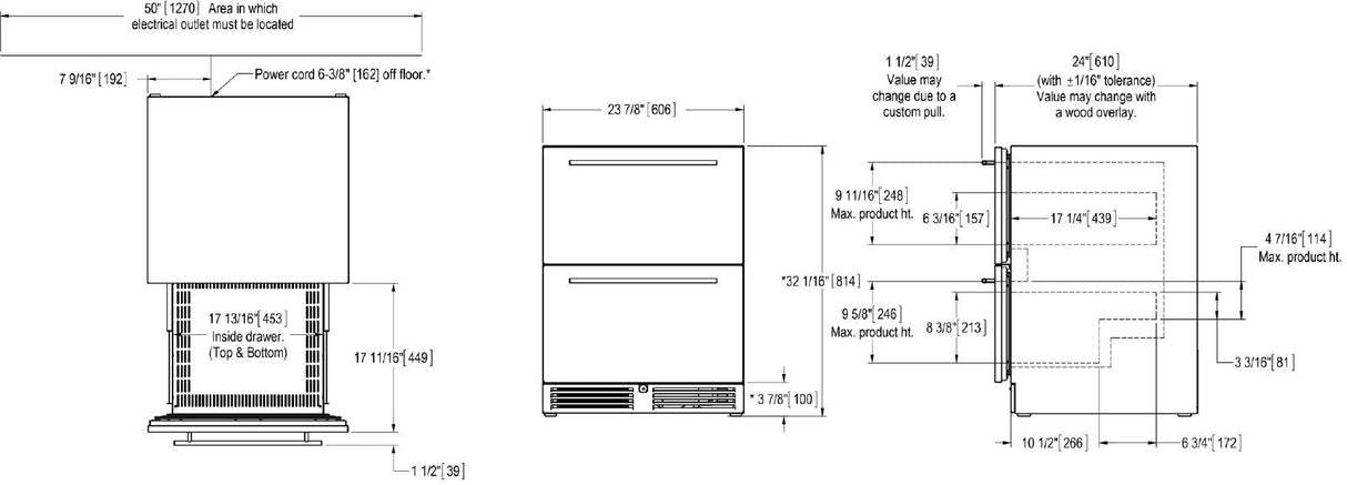 Perlick ADA Compliant Series 24-Inch Built-In Drawer Counter Depth Compact Freezer with 4.8 cu. ft. Capacity in Stainless Steel (HA24FB-4-5)