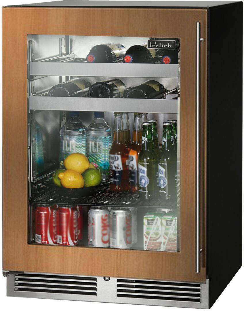 Perlick C Series 24" 5.2 cu. ft. Capacity Built-In Glass Door Beverage Center with 5.2 cu. ft. Capacity in Panel Ready (HC24BB-4-4L) Beverage Centers Perlick 