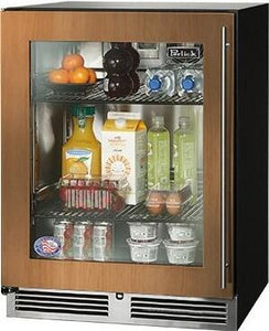 Perlick C Series 24-Inch Built-In Counter Depth Compact Refrigerator with 5.2 cu. ft. Capacity, Panel Ready with Glass Door (HC24RB-4-4L & HC24RB-4-4R)