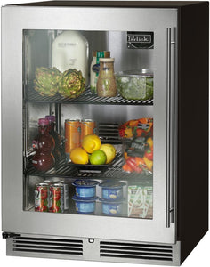 Perlick C Series 24-Inch Built-In Counter Depth Compact Refrigerator with 5.2 cu. ft. Capacity in Stainless Steel with Glass Door (HC24RB-4-3L & HC24RB-4-3R)