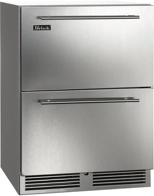 Perlick C Series 24-Inch Outdoor Built-In Counter Depth Drawer Refrigerator with 5.2 cu. ft. Capacity in Stainless Steel (HC24RO-4-5)