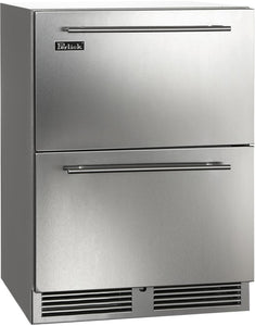 Perlick C Series 24-Inch Outdoor Built-In Counter Depth Drawer Refrigerator with 5.2 cu. ft. Capacity in Stainless Steel (HC24RO-4-5)