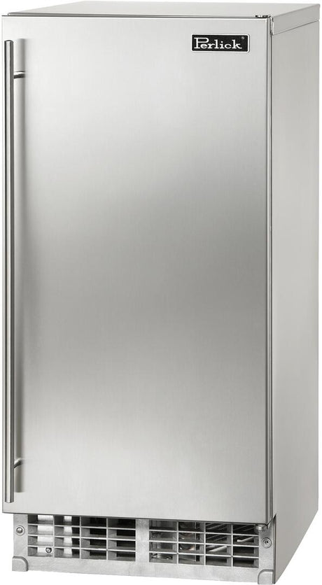 Perlick Series 15-Inch Outdoor Undercounter Ice Maker, 55 lbs Daily, ADA Compliant, Panel Ready, and Reversible Hinge (H50IMW-AD)