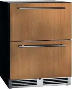 Perlick Series 24-Inch Built-In Counter Depth Refrigerator Drawer with 4.8 cu. ft. Capacity, Panel Ready with Stainless Steel Interior (HA24RB-4-6)