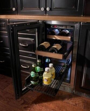 Perlick Signature Series 15-Inch 2.8 cu. ft. Capacity Built-In Beverage Center with 2.8 cu. ft. Capacity, Panel Ready with Glass Door (HP15BS-4-4L & HP15BS-4-4R)