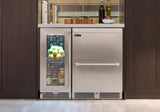 Perlick Signature Series 15-Inch Built-In Counter Depth Compact Refrigerator with 2.8 cu. ft. Capacity in Stainless Steel with Glass Door (HP15RS-4-3L & HP15RS-4-3R)