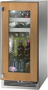 Perlick Signature Series 15" Outdoor 2.8 cu. ft. Capacity Built-In Glass Door Beverage Center with 2.8 cu. ft. Capacity, Panel Ready with Glass Door (HP15BO-4-4L & HP15BO-4-4R) Beverage Centers Perlick No Right 