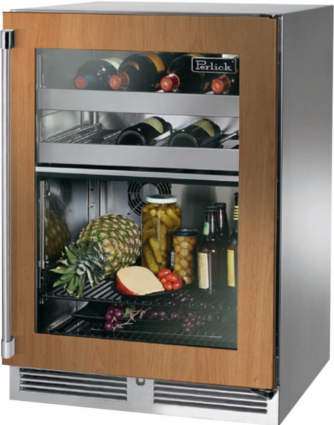 Perlick Signature Series 24" 5 cu. ft. Capacity Built-In Glass Door Beverage Center with 5 cu. ft. Capacity, Panel Ready with Glass Door (HP24CS-4-4L & HP24CS-4-4R) Beverage Centers Perlick No Right 