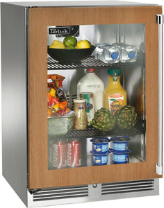 Perlick Signature Series 24-Inch Built-In Counter Depth Compact Refrigerator with 5.2 cu. ft. Capacity, Panel Ready with Glass Door (HP24RS-4-4L & HP24RS-4-4R)