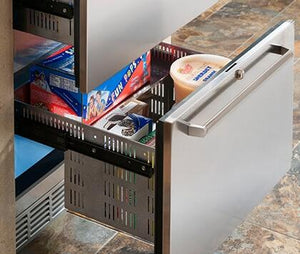 Perlick Signature Series 24-Inch Built-In Drawer Counter Depth Compact Freezer with 5.2 cu. ft. Capacity in Stainless Steel (HP24FS-4-5)