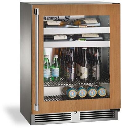 Perlick Signature Series 24" Outdoor 3.1 cu. ft. Capacity Built-In Glass Door Beverage Center with 3.1 cu. ft. Capacity, Panel Ready with Glass Door (HH24BO-4-4L & HH24BO-4-4R) Beverage Centers Perlick No Right 