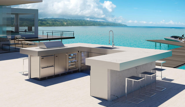Perlick Signature Series 24-Inch Outdoor Built-In Counter Depth Compact Freezer with 5.2 Capacity in Stainless Steel (HP24FO-4-1L & HP24FO-4-1R)