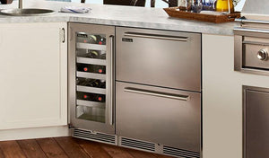 Perlick Signature Series 24-Inch Outdoor Built-In Drawer Counter Depth Compact Freezer with 5.2 cu. ft. Capacity in Stainless Steel (HP24FO-4-5)