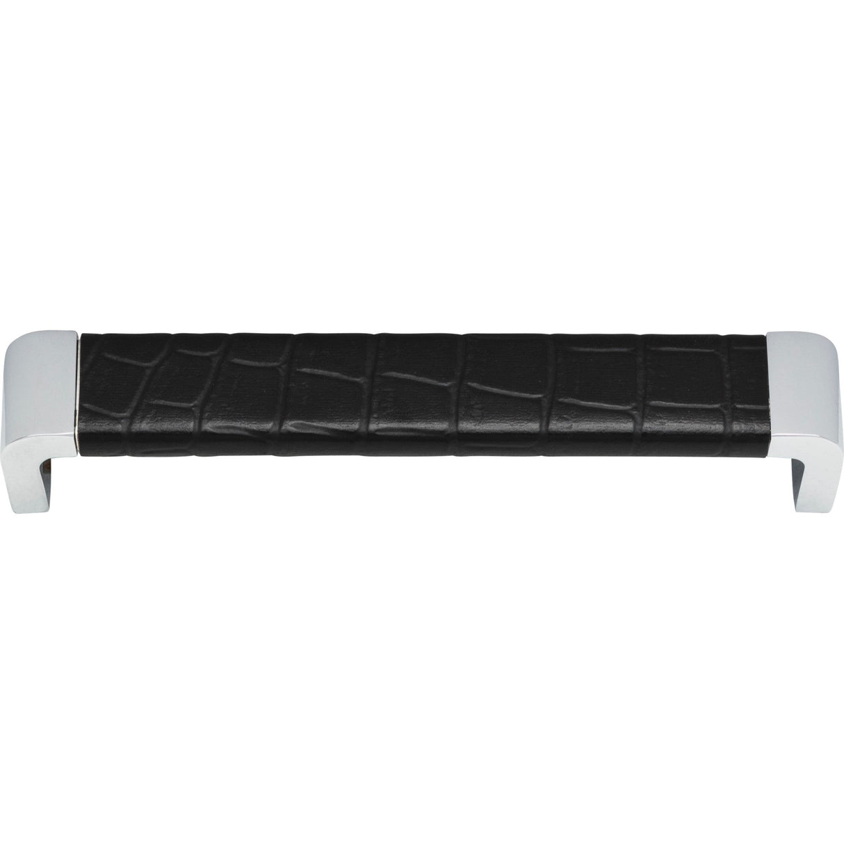 Atlas Homewares Paradigm Pull 6 5/16 Inch (c-c) CH & Black Croc Leather
