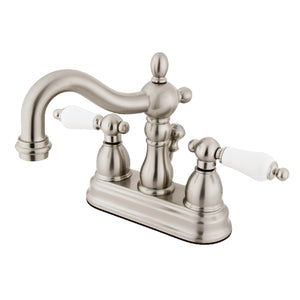 Kingston Brass KB1608PL Heritage 4 in. Centerset Bathroom Faucet, Brushed Nickel