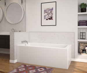MAAX 106818-000-002-101 Nomad Corner 6030 AFR AcrylX Corner Left-Hand Drain Bathtub in White