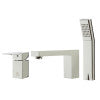 ALFI brand AB2322-PC Polished Chrome Deck Mounted Tub Filler and Square Hand Held Shower Head