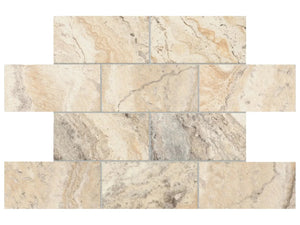 Anatolia Tile Travertine Filled & Honed Picasso Stone Tile 73-037  - premium natural stone mosaic tile from Anatolia Tile, available at PoshHaus showroom in Keene, NH