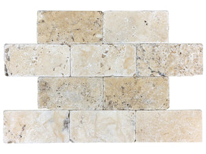 Anatolia Tile Travertine Tumbled Picasso Stone Tile 73-036  - premium natural stone mosaic tile from Anatolia Tile, available at PoshHaus showroom in Keene, NH