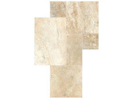Anatolia Tile Travertine Cobble Stone Picasso Chiseled/Brushed Pattern Set 73-519  - premium natural stone mosaic tile from Anatolia Tile, available at PoshHaus showroom in Keene, NH