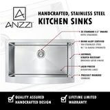 ANZZI K33201A-037 Elysian Farmhouse 32 in. Single Bowl Kitchen Sink with Locke Faucet in Polished Chrome