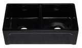 ALFI brand AB3318DB-BG 33 inch Black Reversible Double Fireclay Farmhouse Kitchen Sink