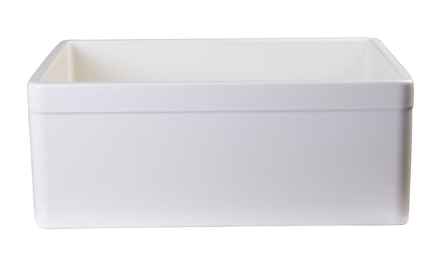 ALFI brand AB506-B Biscuit 26" Decorative Lip Apron Single Bowl Fireclay Farmhouse Kitchen Sink