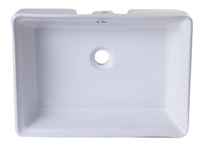 EAGO BA131  20" RECTANGULAR CERAMIC ABOVE MOUNT BASIN VESSEL SINK