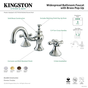 Kingston Brass KC7161AX 8 in. Widespread Bathroom Faucet, Polished Chrome