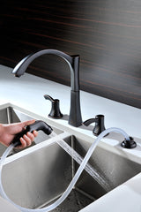 ANZZI KF-AZ032ORB Soave Series 2-Handle Standard Kitchen Faucet in Oil Rubbed Bronze